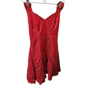 VTG Flirtations Alfred Angelo Mini Dress Red Sequin 80s 7/8